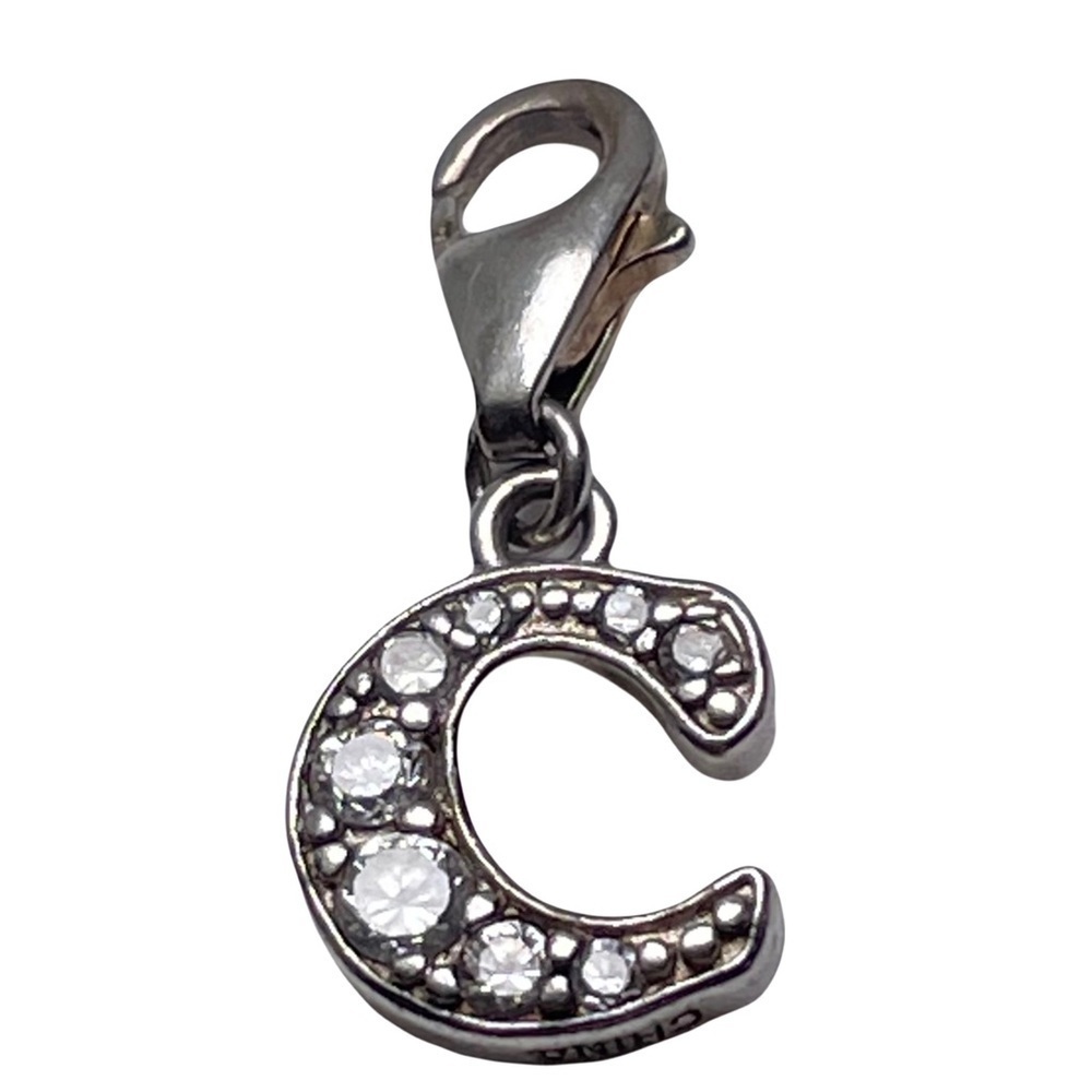 Letter C 925 Sterling Silver CZ Charm